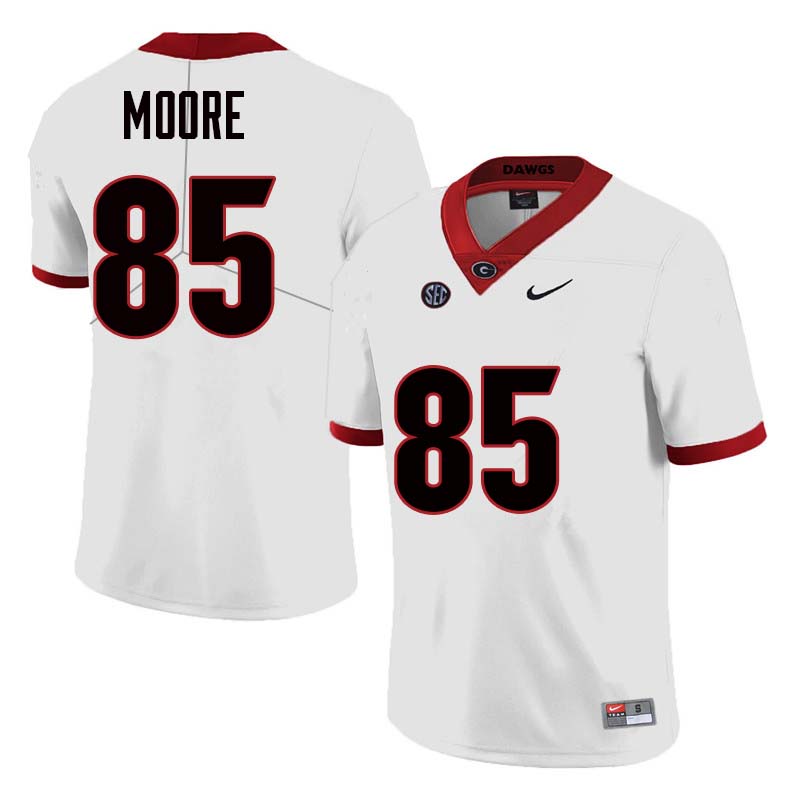 Men Georgia Bulldogs #85 Cameron Moore College Football Jerseys Sale-White